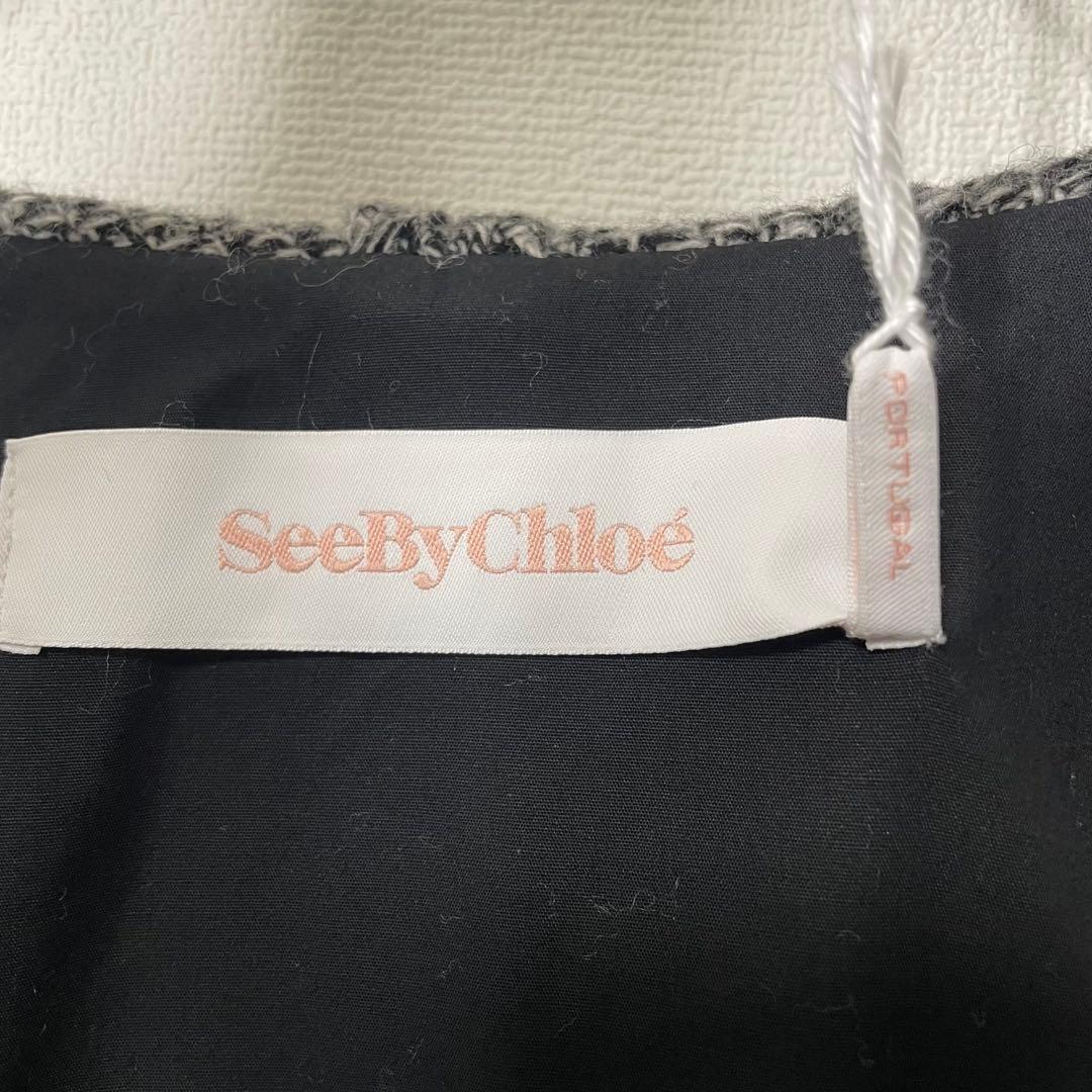 【新品タグ付き】SeeByChloe ニットポンチョコート ウール グレー