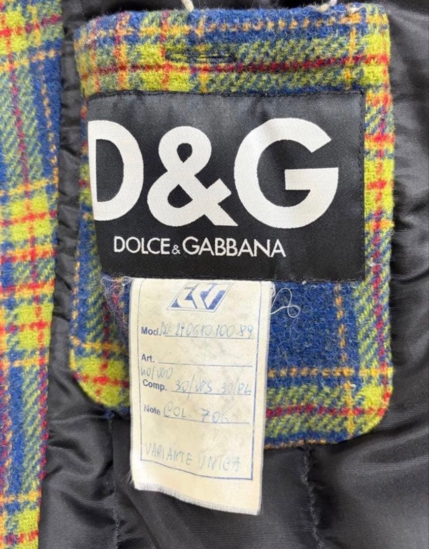 DOLCE &GABBANA ドルガバ　チェック　古着　イタリア製　アウター
