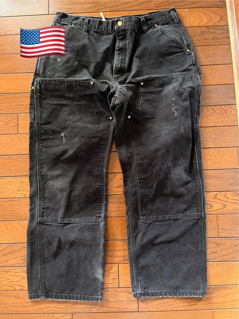 USA製！CARHARTT DOUBLEKNEE ブラック　カーハートダブルニー