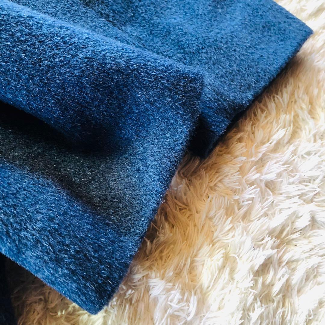 48大きめ✨希少色 22年 未使用級 マックスマーラ アルパカコートモヘヤ 青