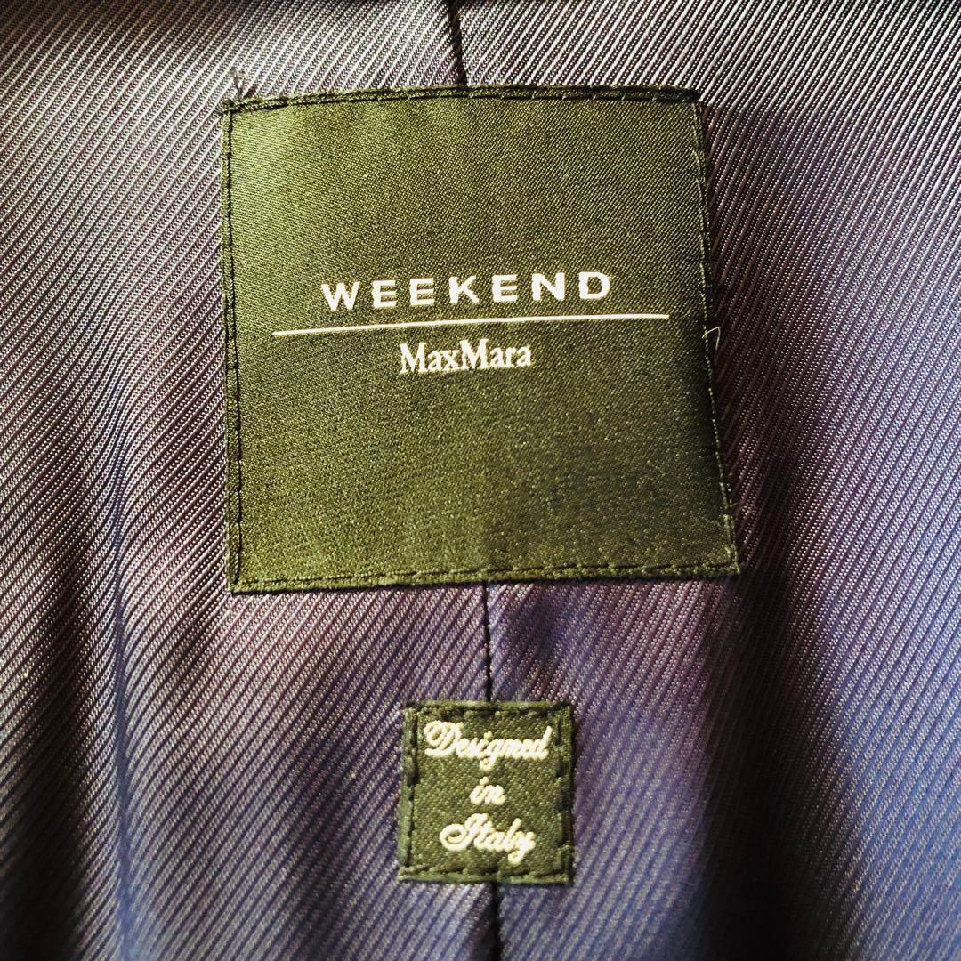 48大きめ✨希少色 22年 未使用級 マックスマーラ アルパカコートモヘヤ 青