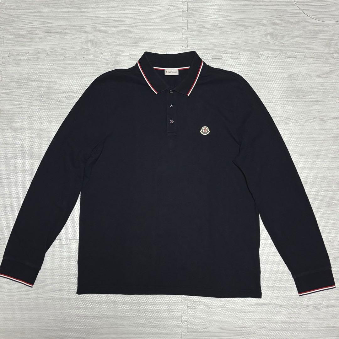 【極美品】モンクレール　長袖　ポロシャツ　ネイビー　XXLサイズ