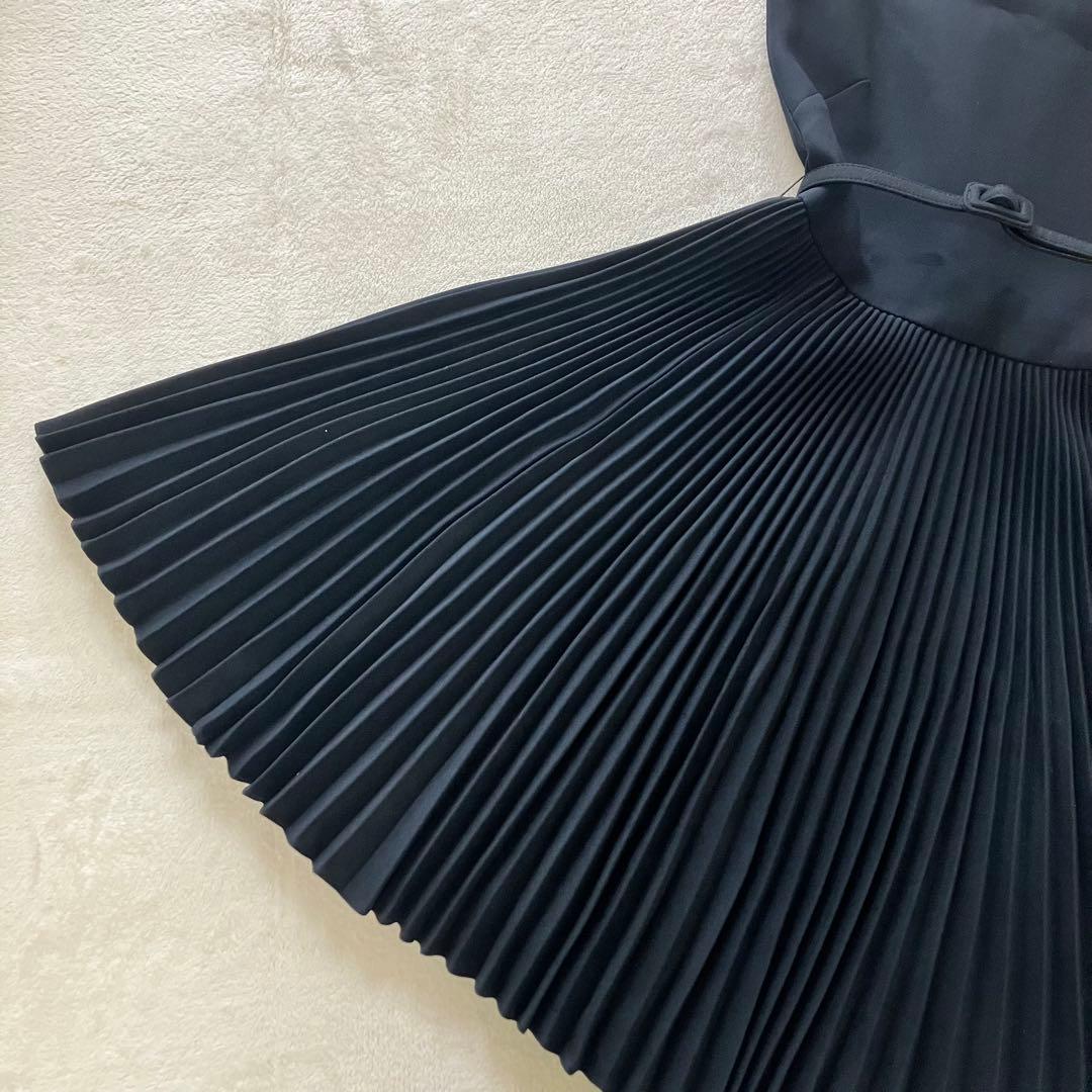 ★美品★ディオール　プリーツドレス　36 ワンピース　シルク　ウール ベルト