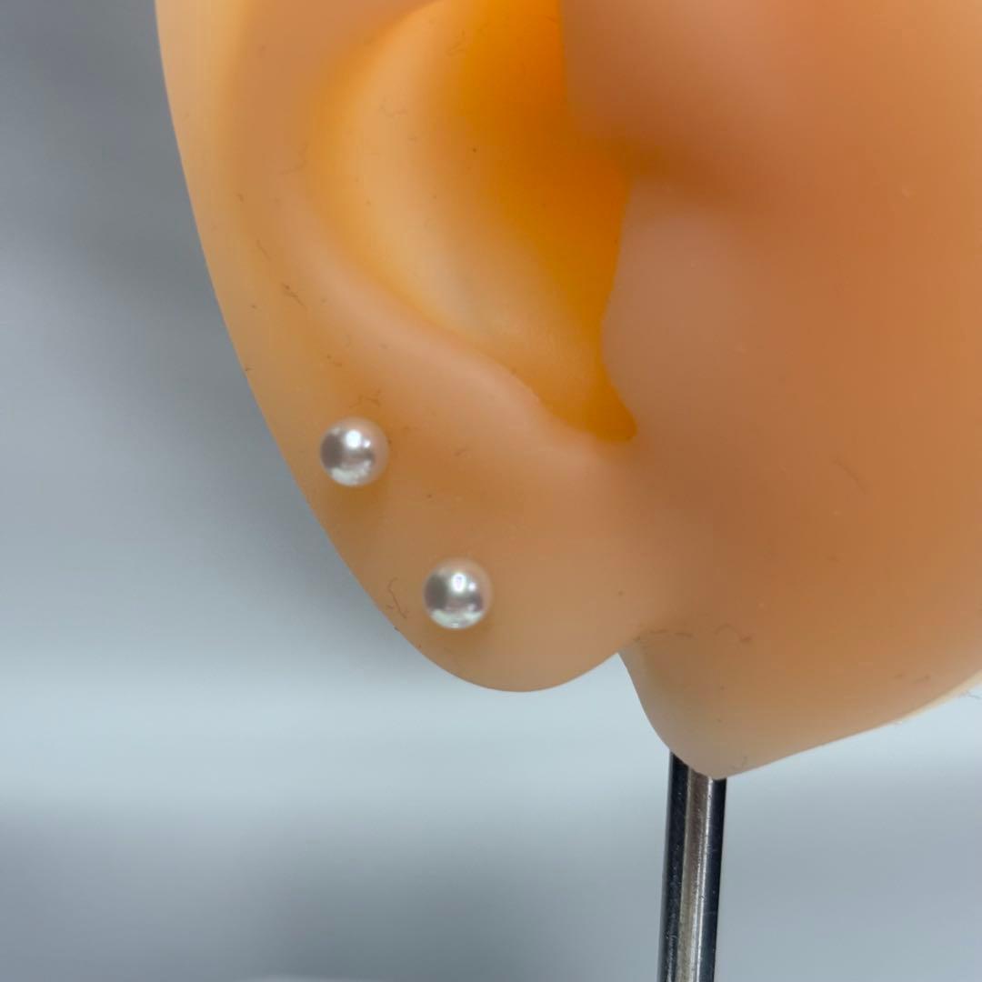 502 パールピアス　あこや真珠　3.9mm K18YG