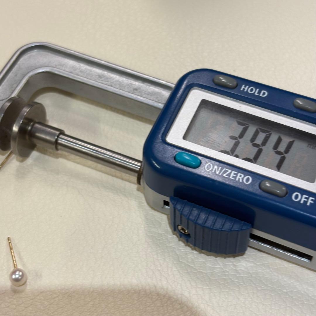 502 パールピアス　あこや真珠　3.9mm K18YG