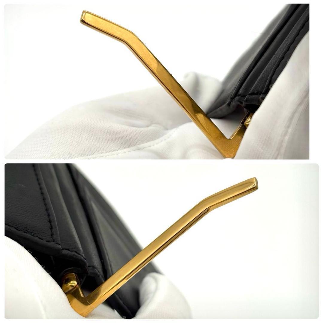 サンローラン YSL マネークリップ お札入れ クロコ 黒 ブラック 2067