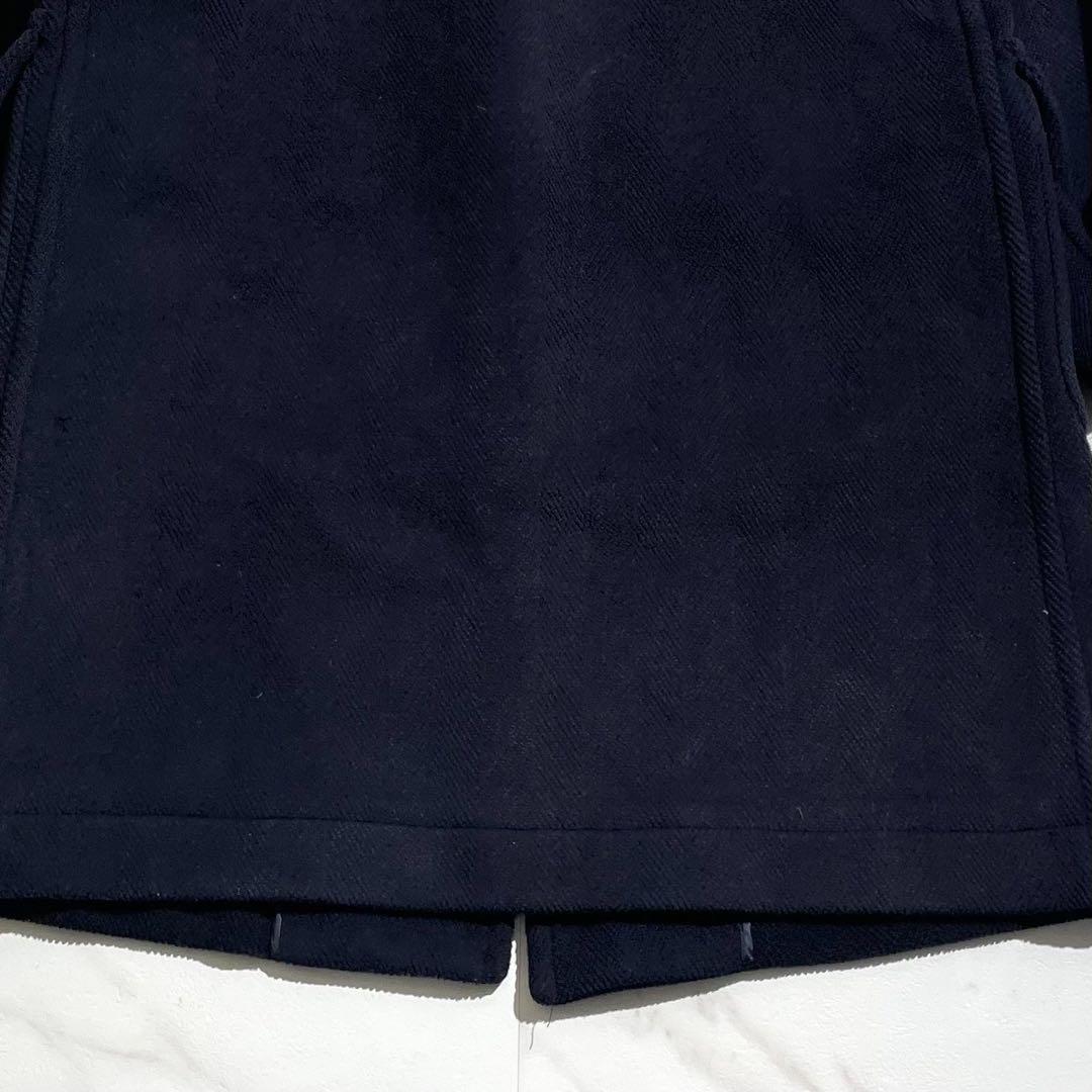 【Moorbrook】ムーアブルック ダッフルコート ヘリンボーン ネイビー M