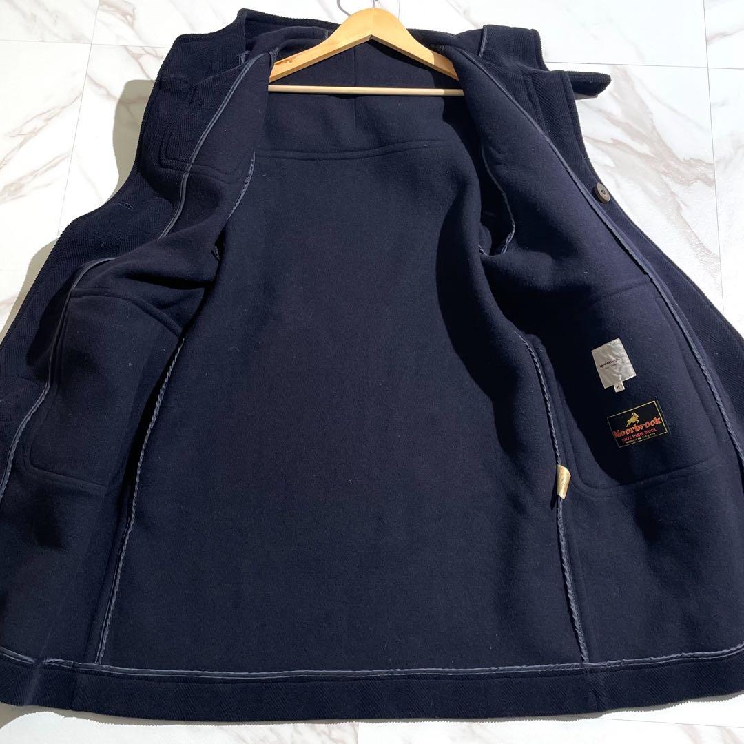 【Moorbrook】ムーアブルック ダッフルコート ヘリンボーン ネイビー M