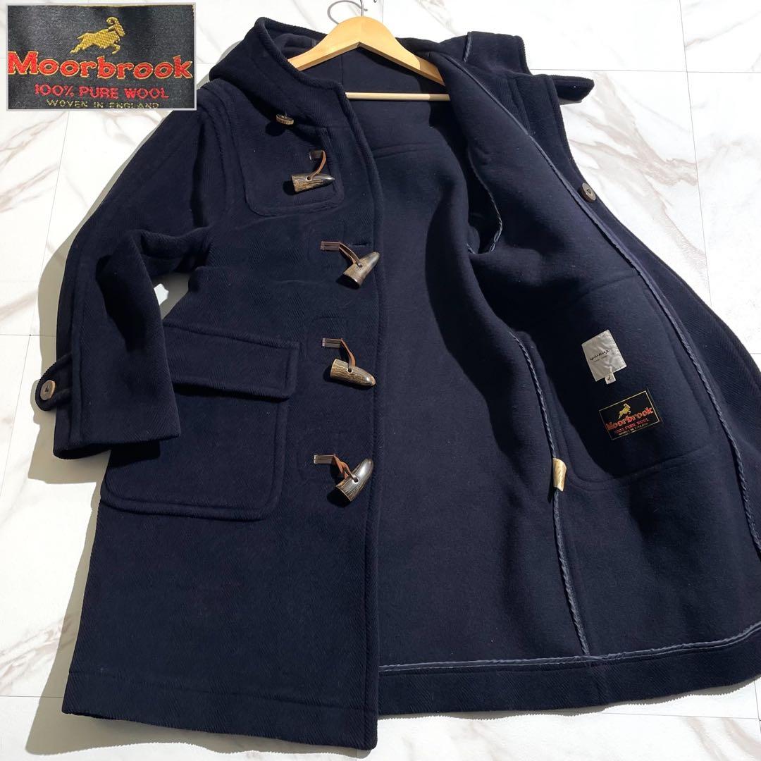 【Moorbrook】ムーアブルック ダッフルコート ヘリンボーン ネイビー M