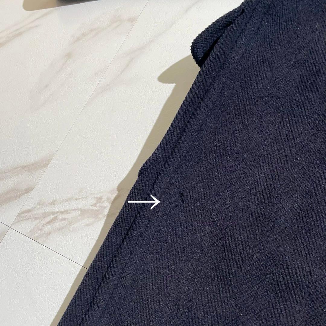 【Moorbrook】ムーアブルック ダッフルコート ヘリンボーン ネイビー M