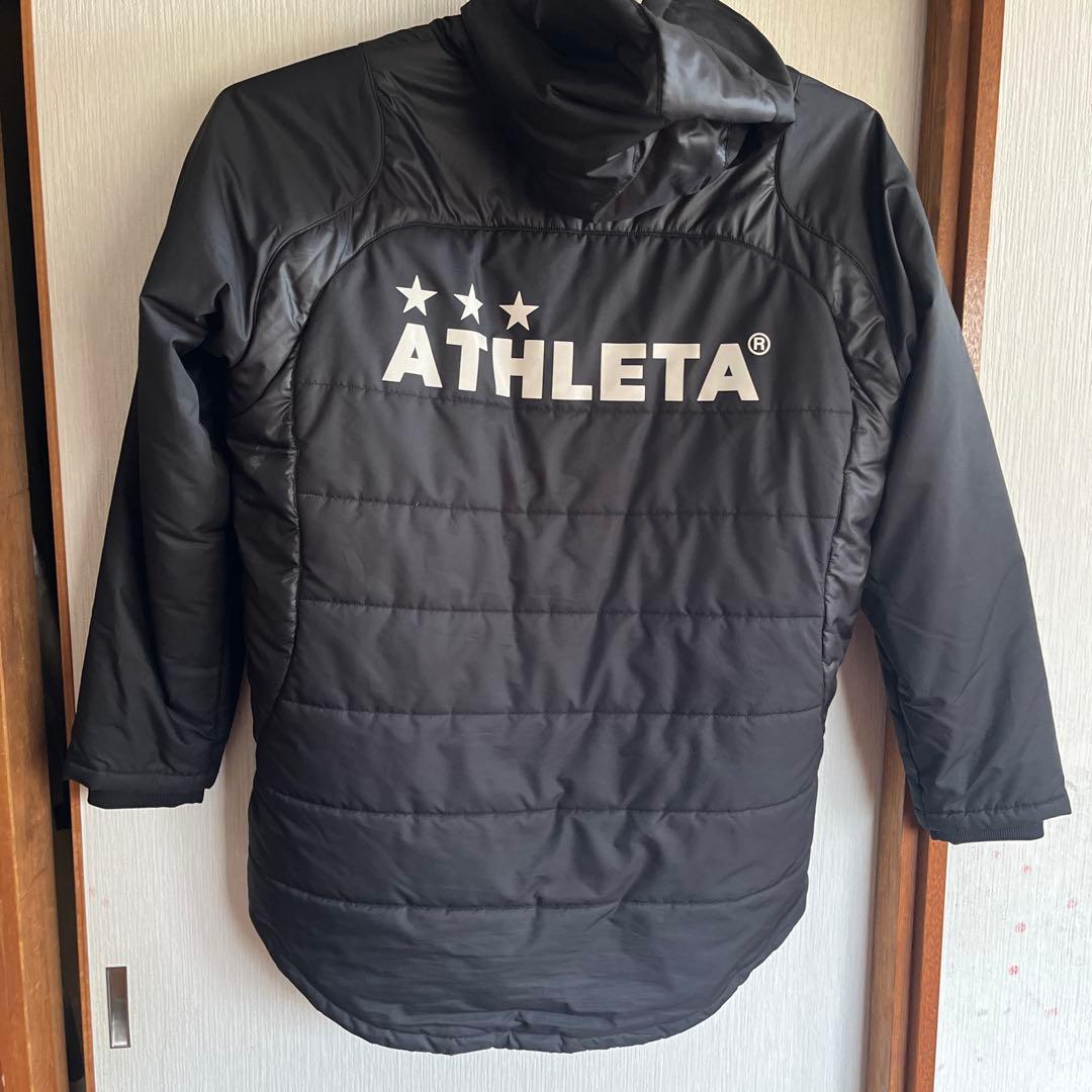 ATHLETA フード付き中綿ジャケット ブラック