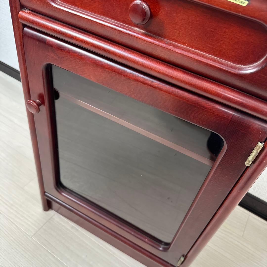 カリモク ガラス キャビネット サイドボード 電話台 花台 飾り棚 ※i4※