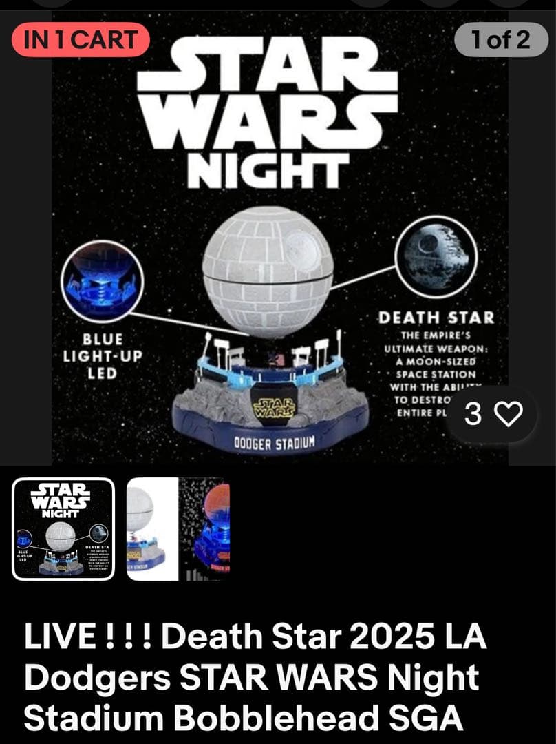 309 非売品ドジャース Star Wars Night デススター球場配布