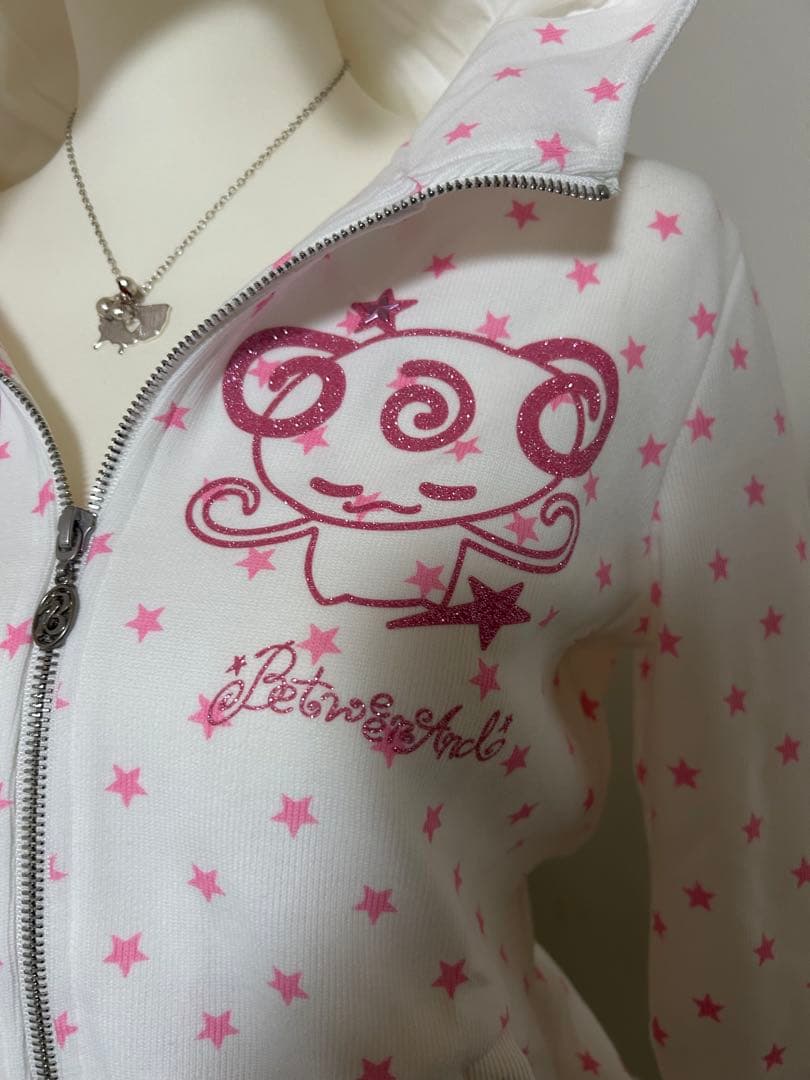 しなこちゃん着用BETWEENANDホワイトパーカーy2k 平成女児フェアリーL