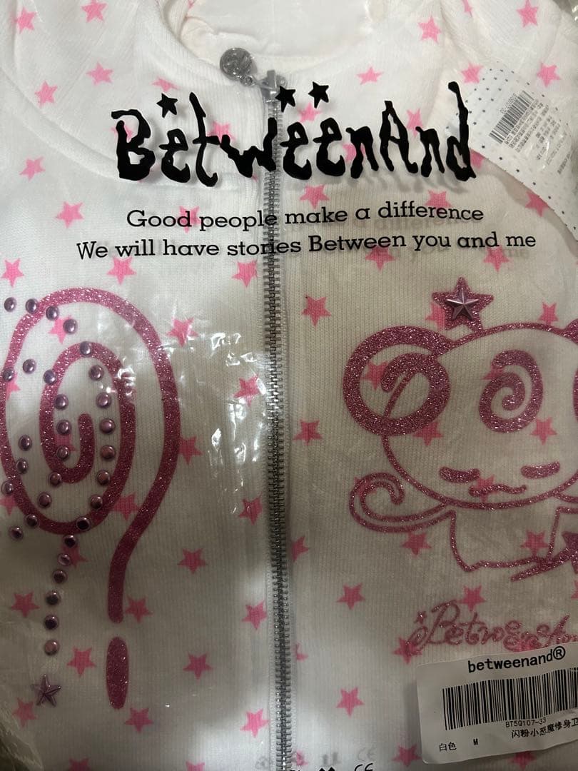 しなこちゃん着用BETWEENANDホワイトパーカーy2k 平成女児フェアリーL