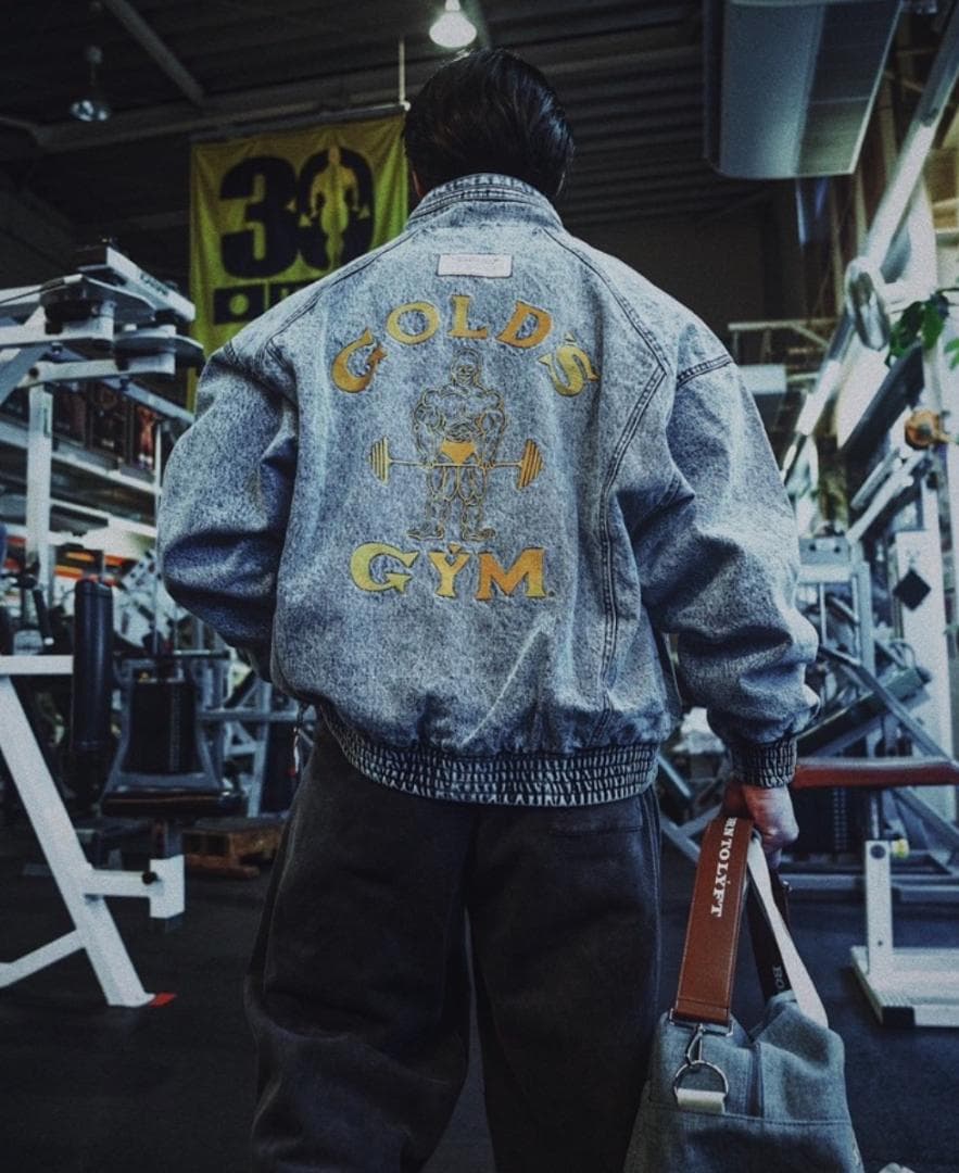 LÝFT × GOLD'S Gym Denim Jacket　XL　即日発送