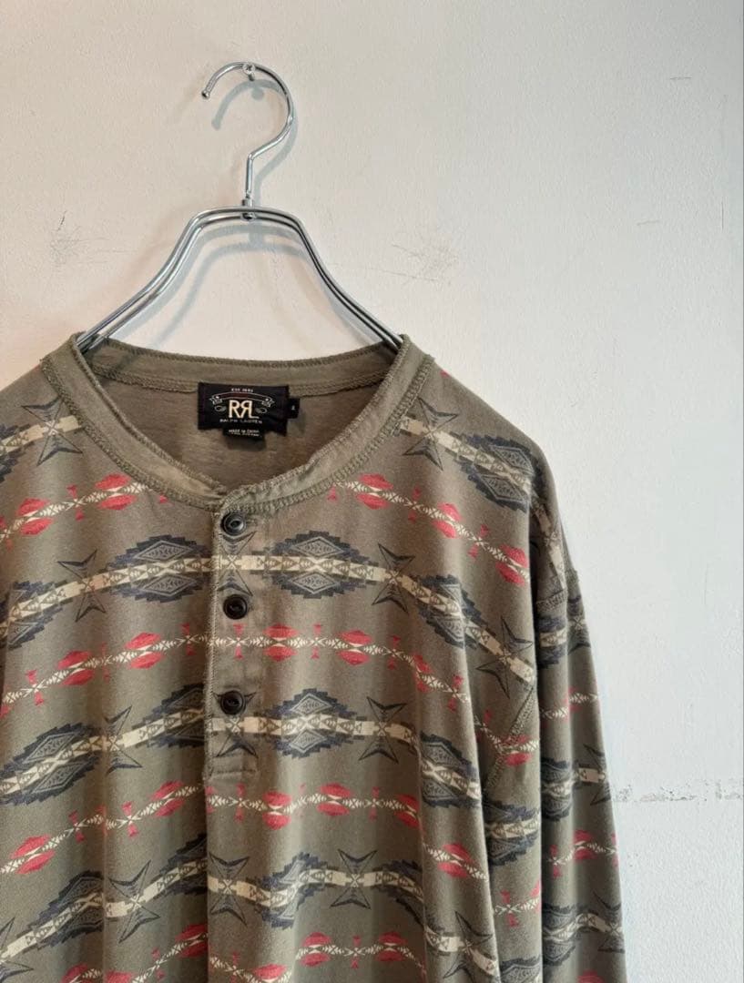 トップス RRL Native Pattern Henryneck L/S Tee