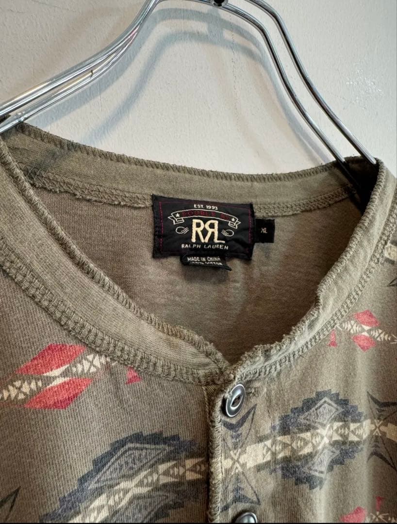 トップス RRL Native Pattern Henryneck L/S Tee