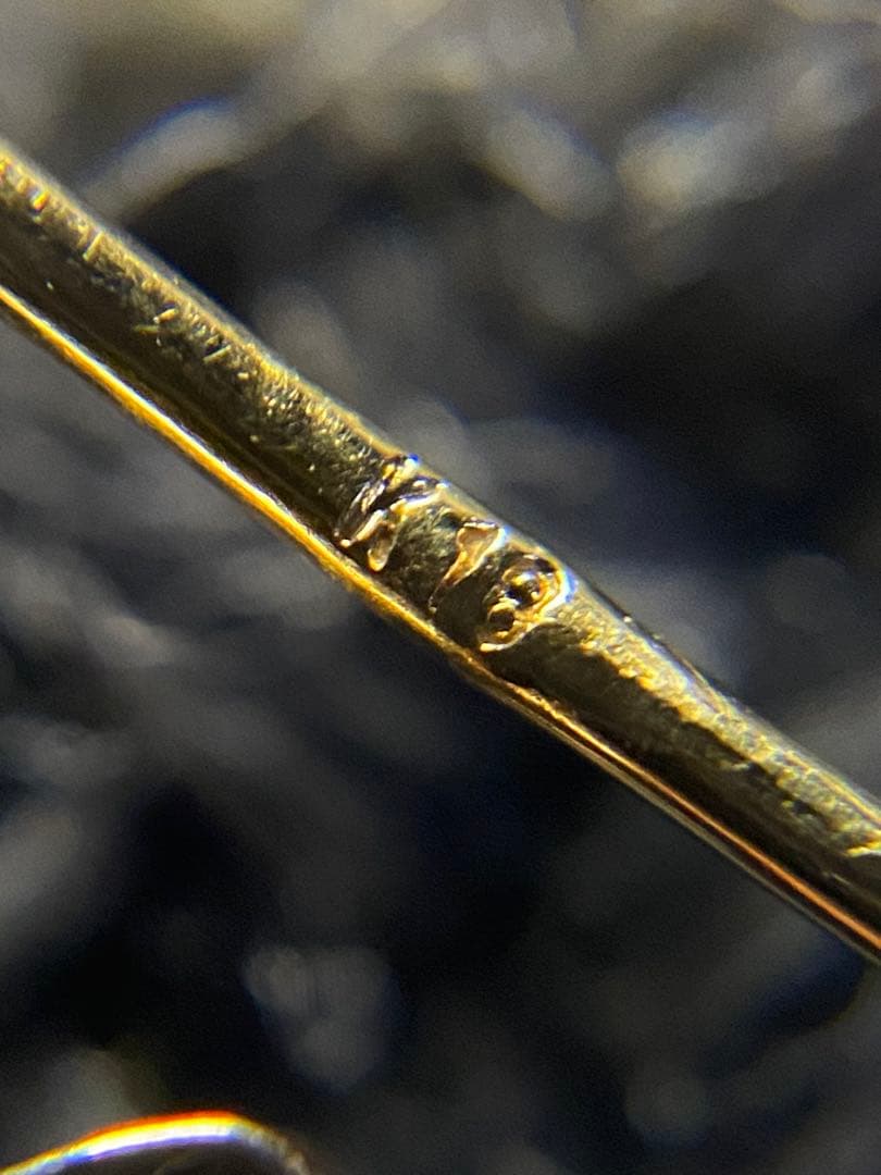 K18 刻印 フープ ピアス 両耳 ゴールド 1.38g