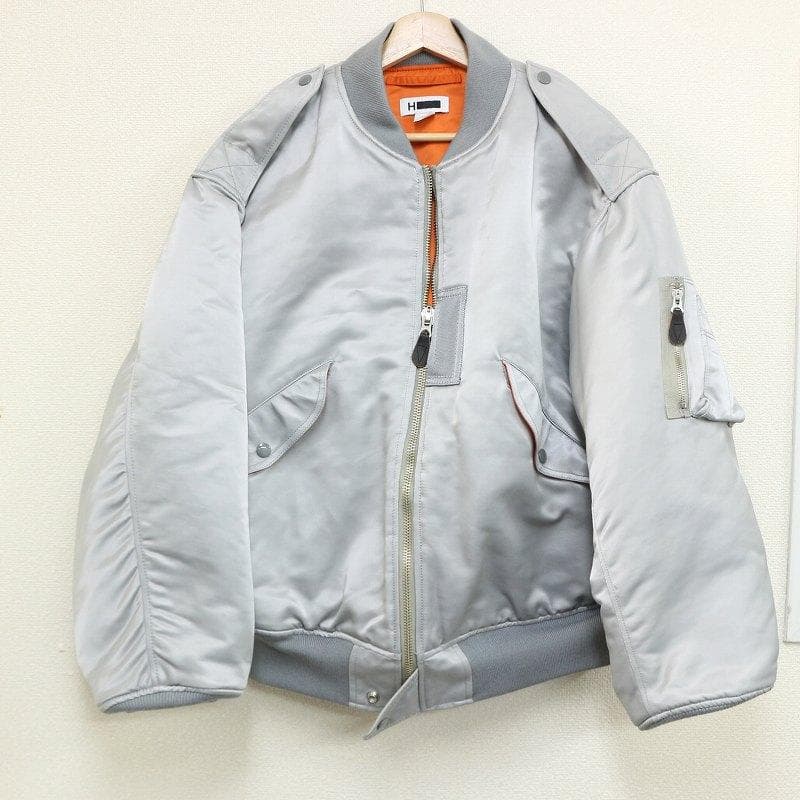 ★H BEAUTY&YOUTH★ MA-1ジャケット★シルバー