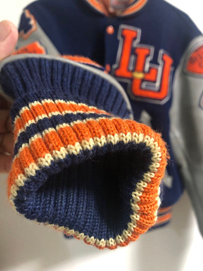 Style Eyes スタジャン 38 ネイビー/オレンジ