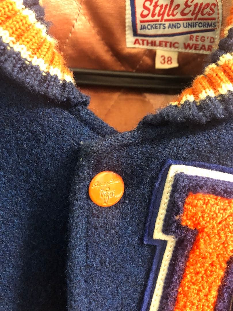 Style Eyes スタジャン 38 ネイビー/オレンジ