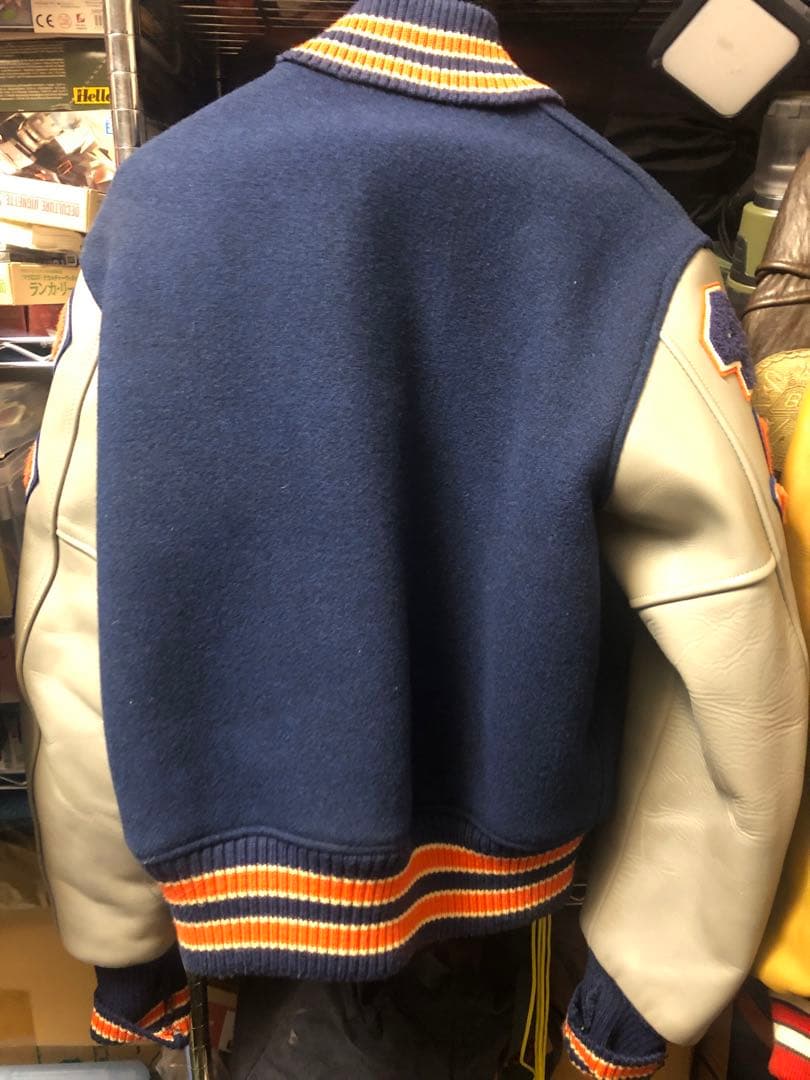 Style Eyes スタジャン 38 ネイビー/オレンジ