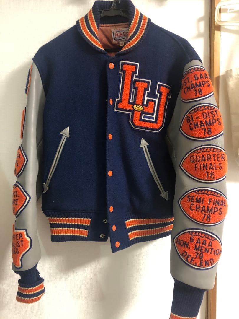 Style Eyes スタジャン 38 ネイビー/オレンジ