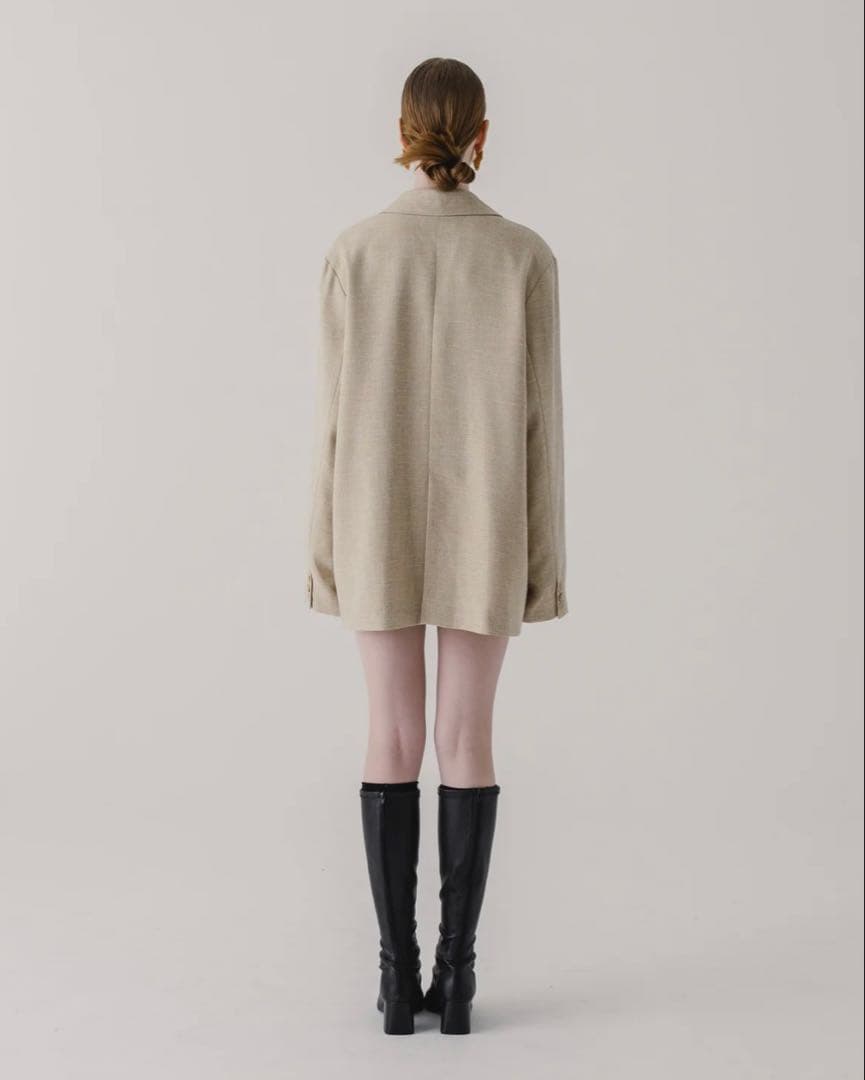 【新品】Eaphi LINEN LIKE OVER JACKET beige