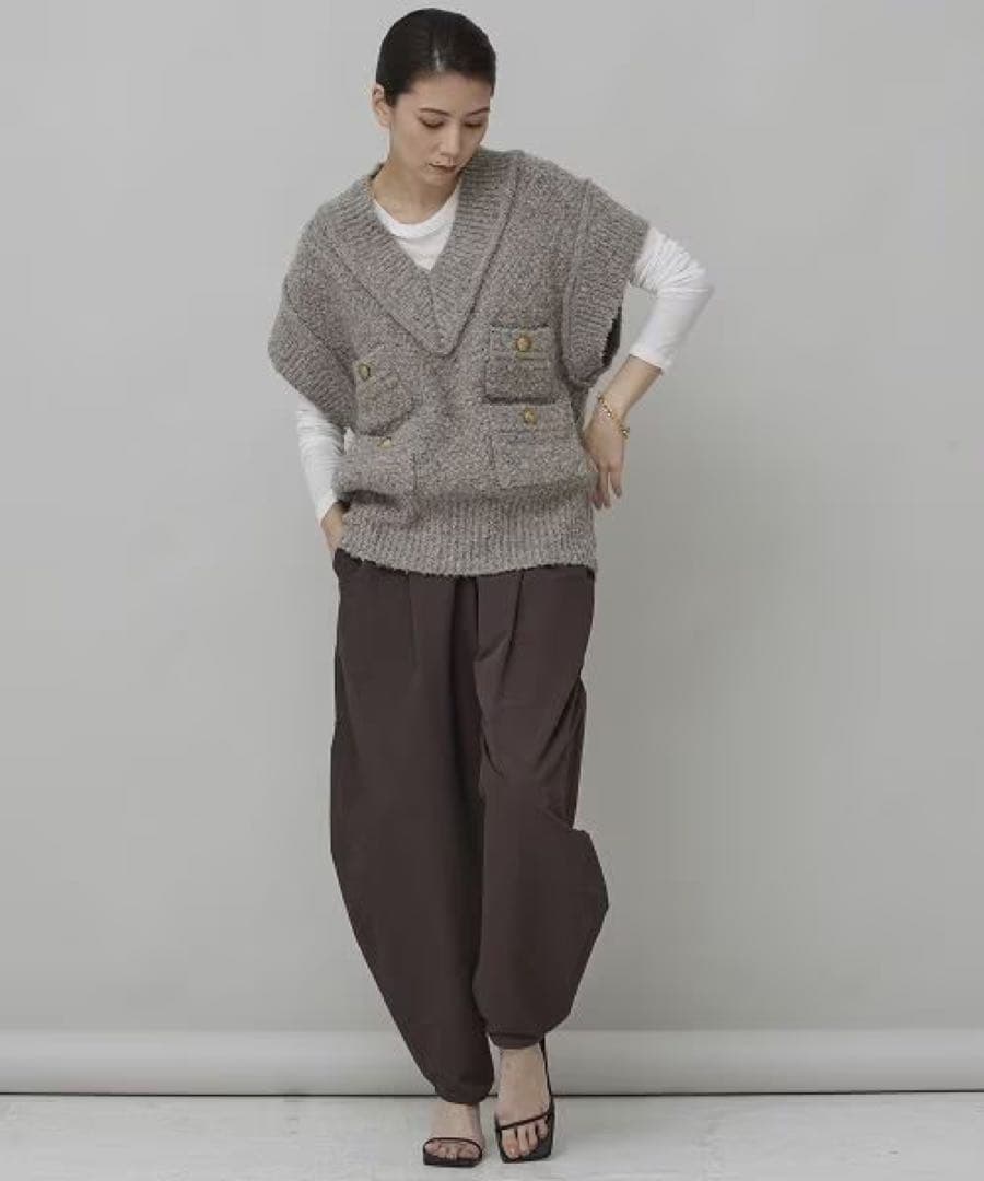 Curensology ツイーディヤーンニットベスト