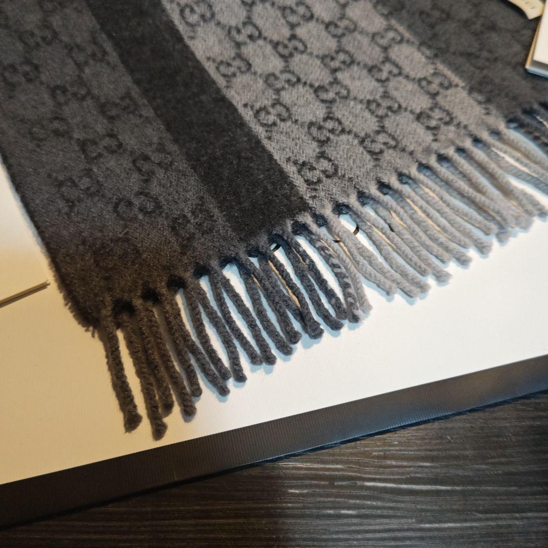 ❤美品箱付き❤GUCCI マフラー ショール スカーフ❤カシミア❤グレー❤