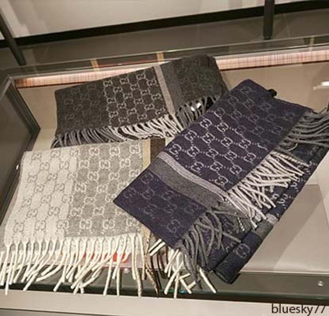 ❤美品箱付き❤GUCCI マフラー ショール スカーフ❤カシミア❤グレー❤