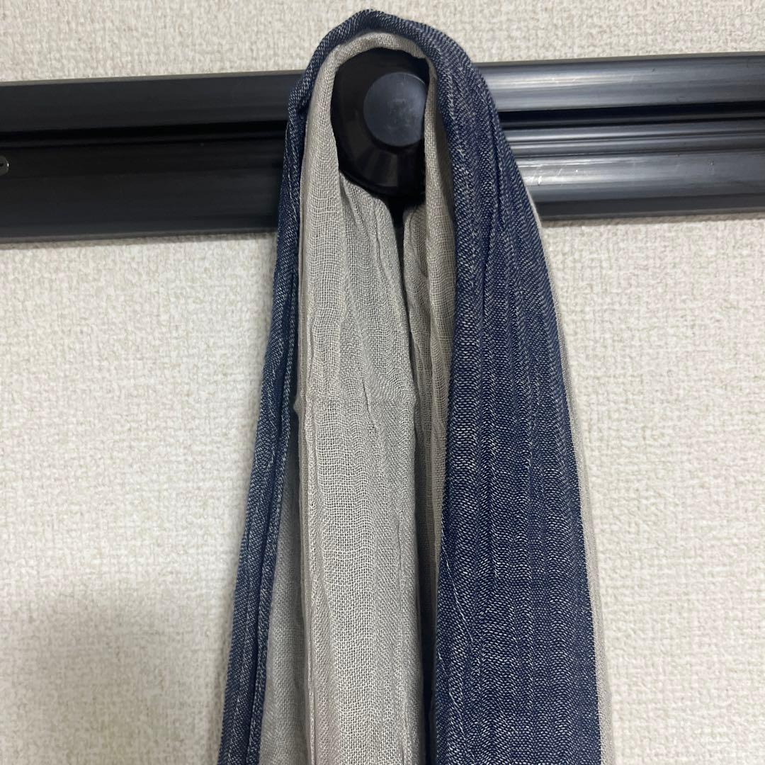 サンウォン着用　グレー ウール混紡 スカーフ付きマフラー