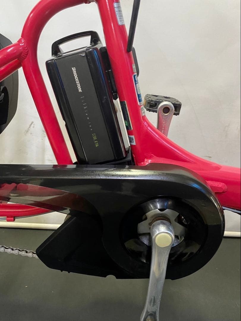 1年保証 ブリヂストン　20インチ　子供乗せ　3人乗り　桃色　電動アシスト自転車