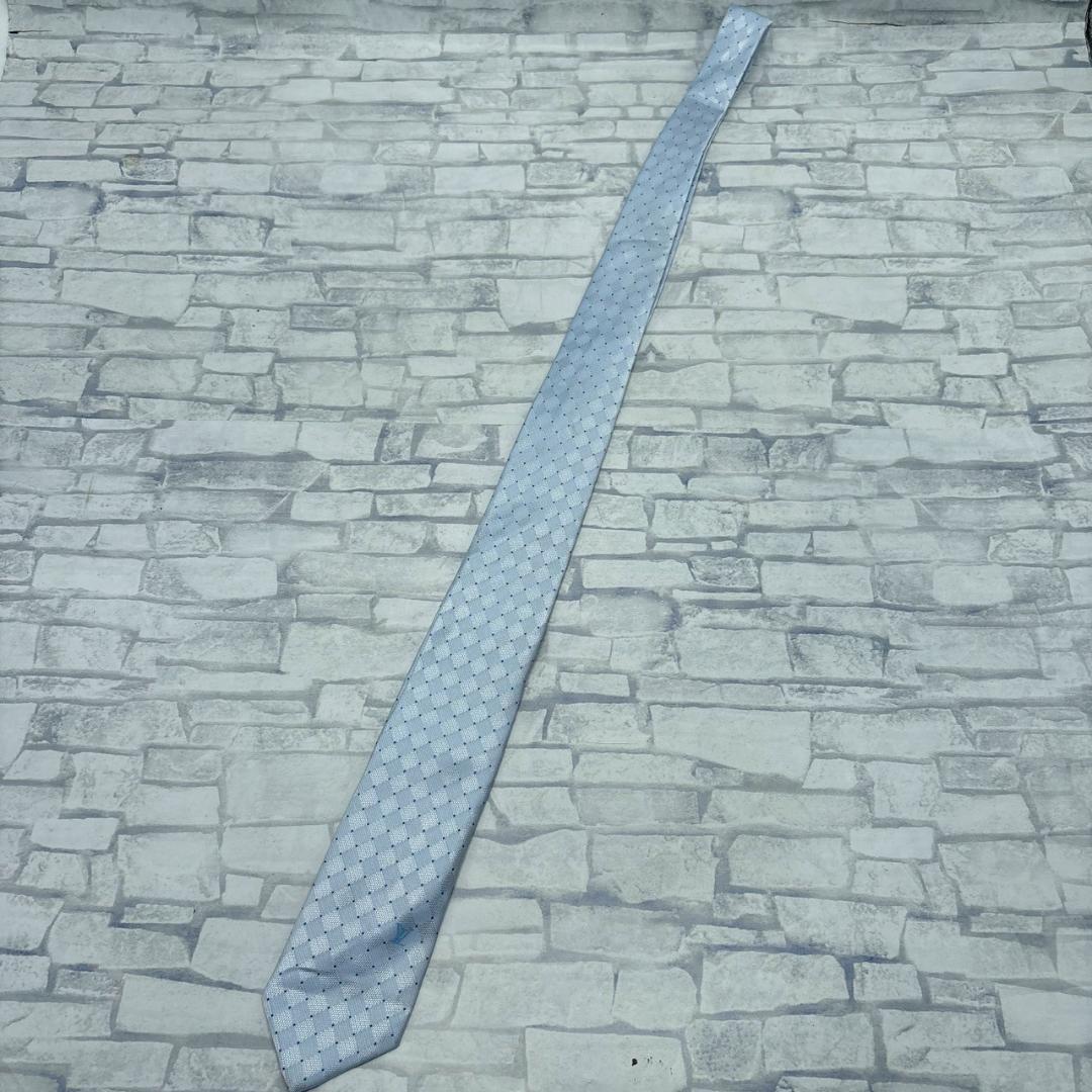 LOUIS VUITTON 水色 ダイヤモンド ネクタイ メンズ モノグラム