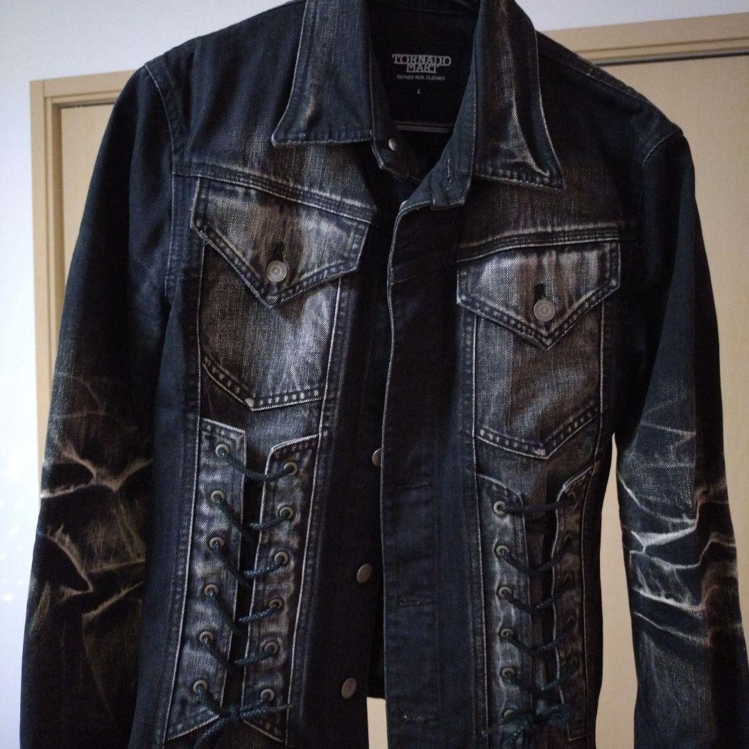 ダメージ加工　BLACK　デニムジャケット