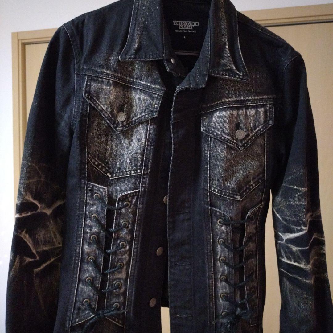 ダメージ加工　BLACK　デニムジャケット