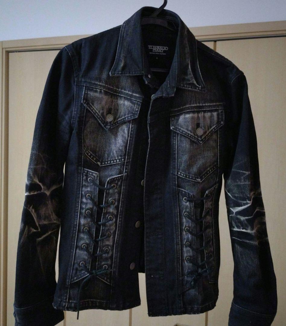 ダメージ加工　BLACK　デニムジャケット