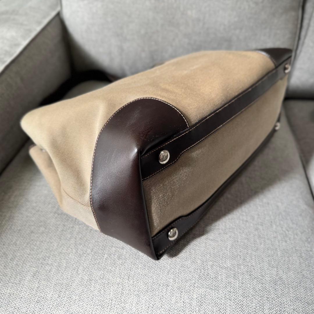 PRADA プラダ トートバッグ ジャガード レザー ベージュ ダークブラウン