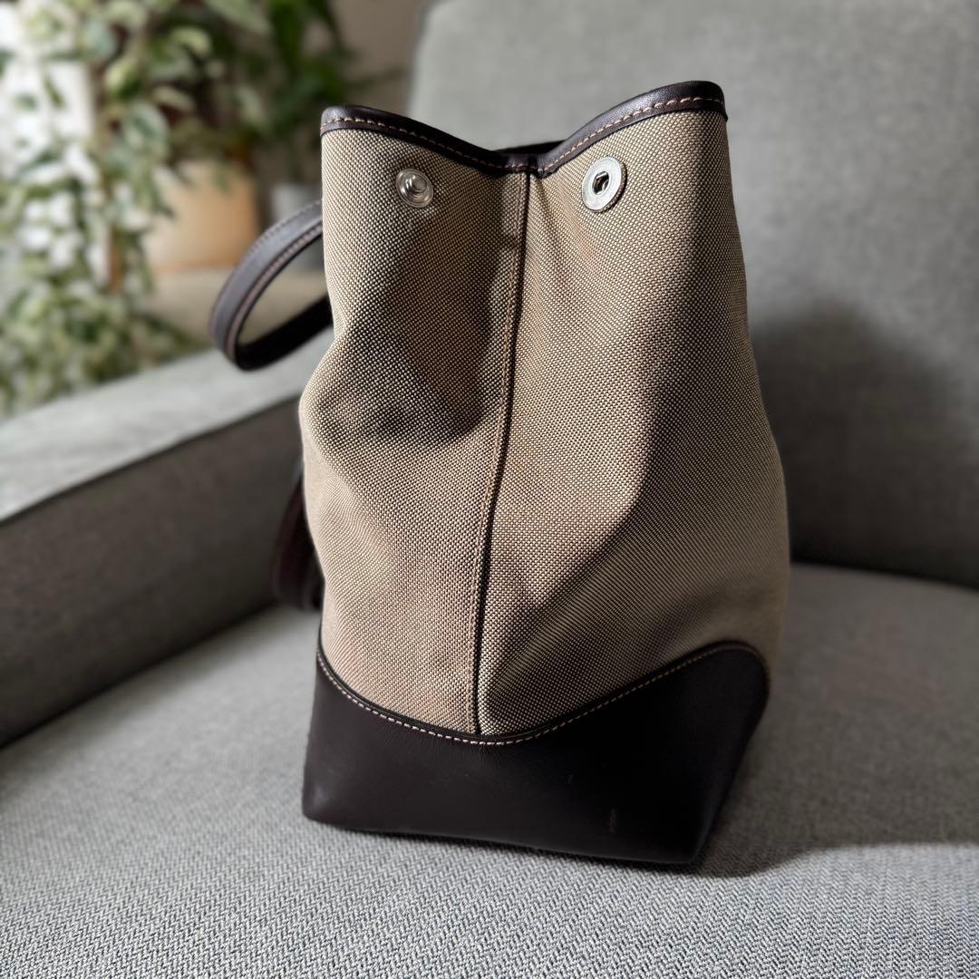 PRADA プラダ トートバッグ ジャガード レザー ベージュ ダークブラウン