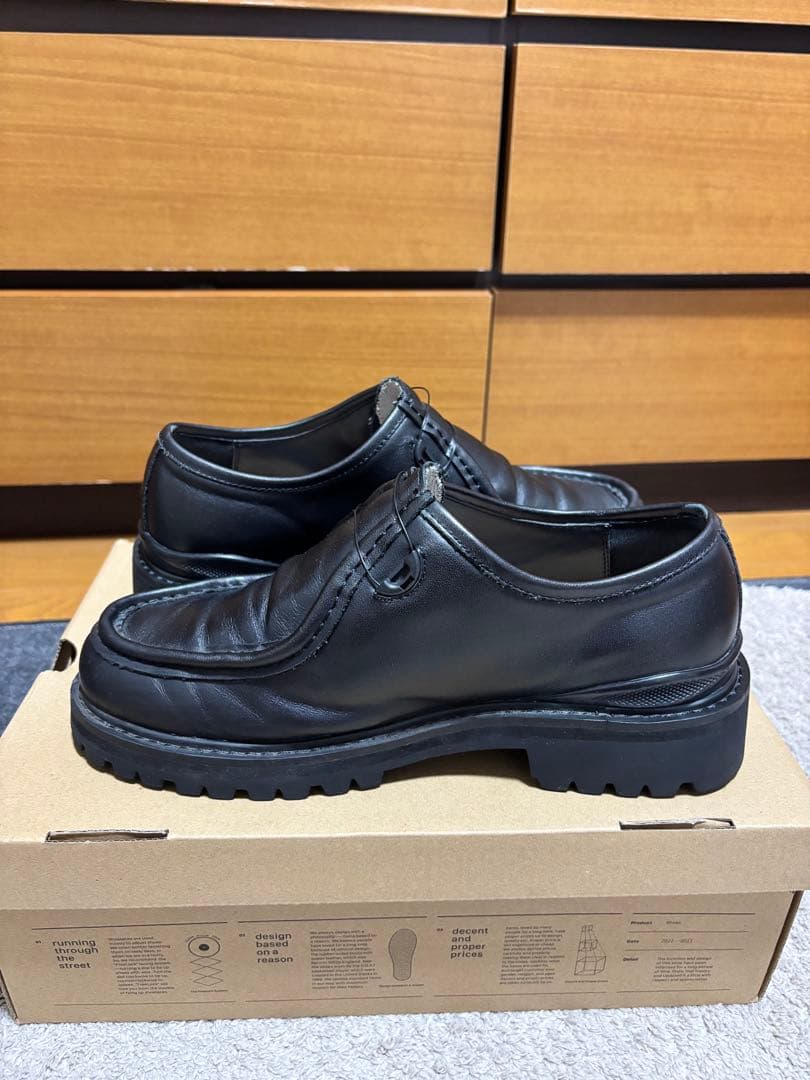 靴 pg steven alan knock black leather 42