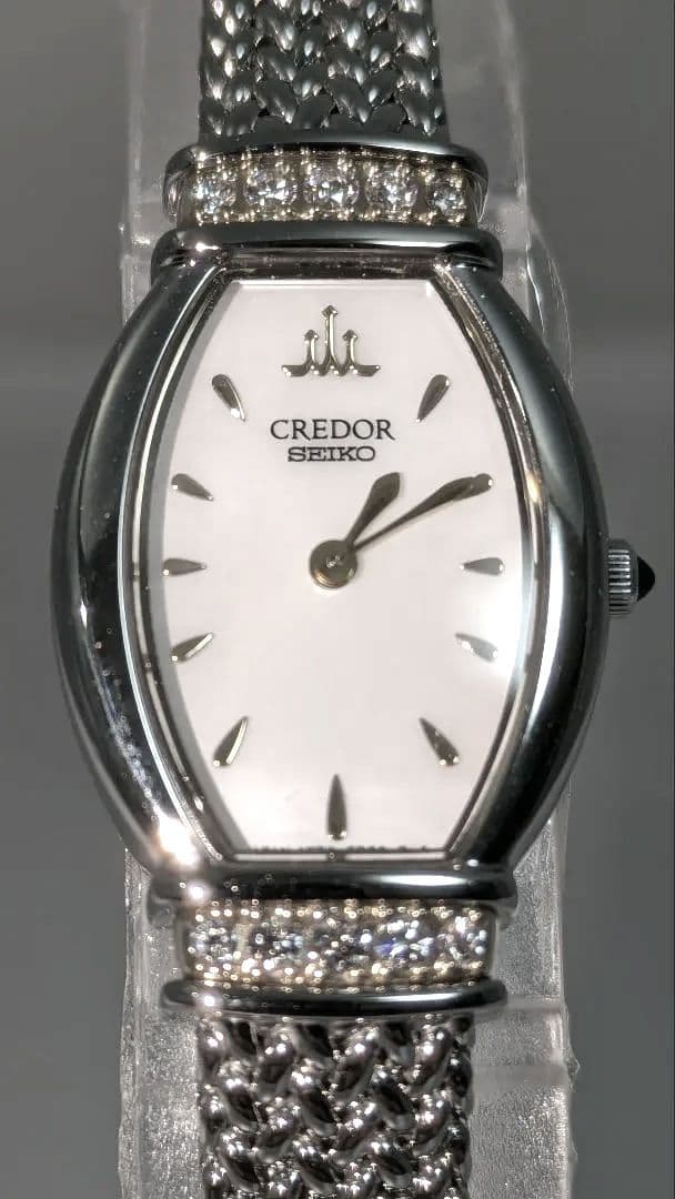 美品 SEIKO CREDOR K18 コンビ ダイヤ レディース時計