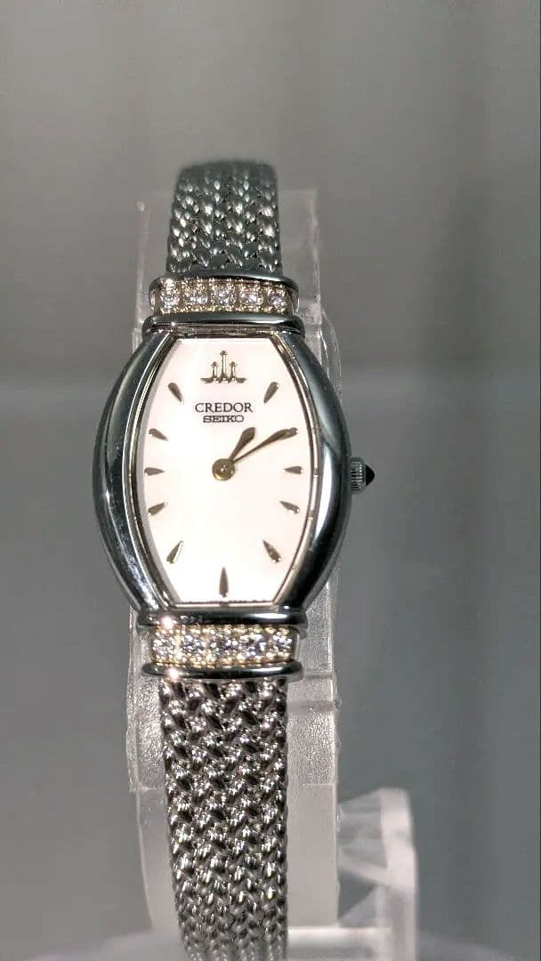 美品 SEIKO CREDOR K18 コンビ ダイヤ レディース時計