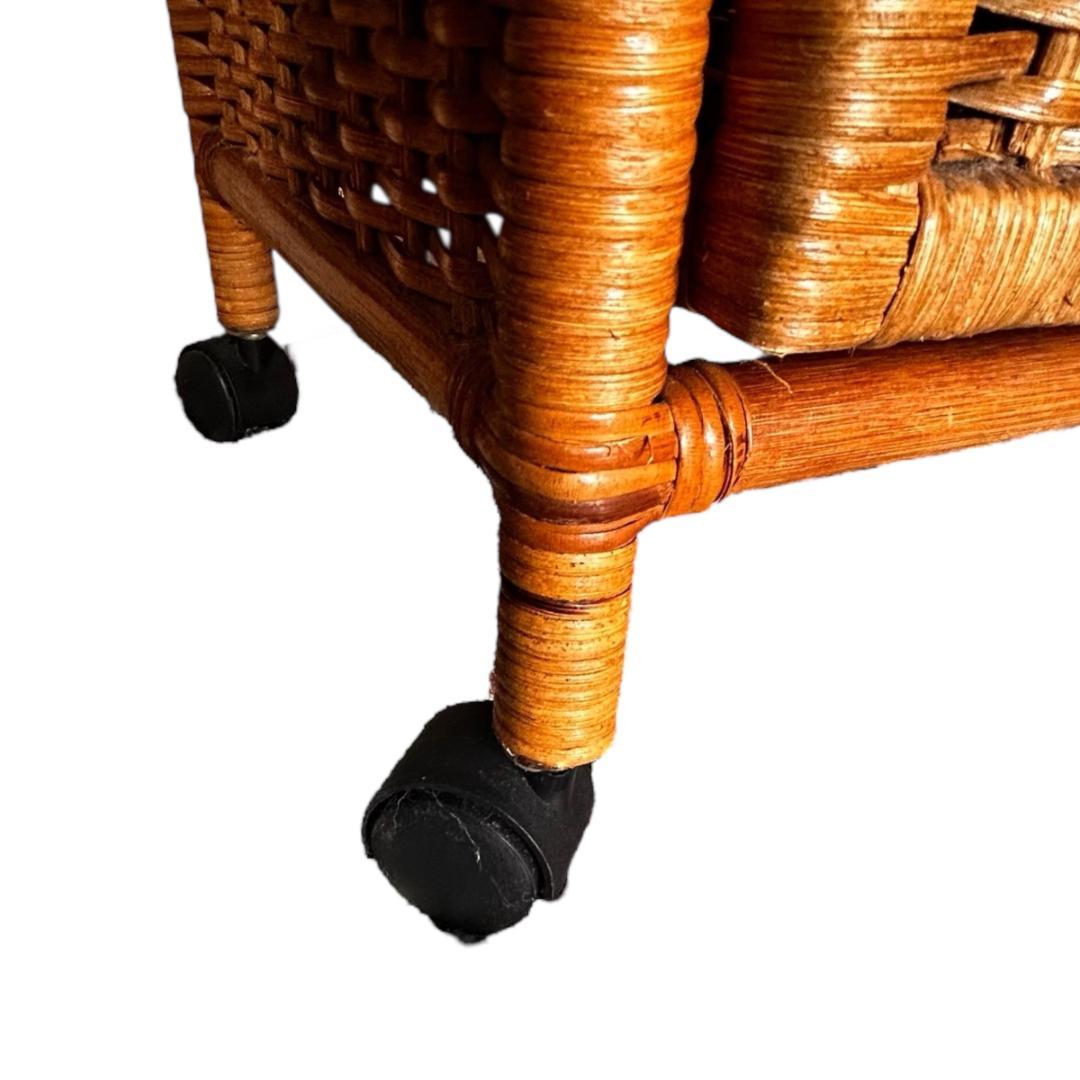 ラタン ポールハンガー キャスター付 コートハンガー 籐家具