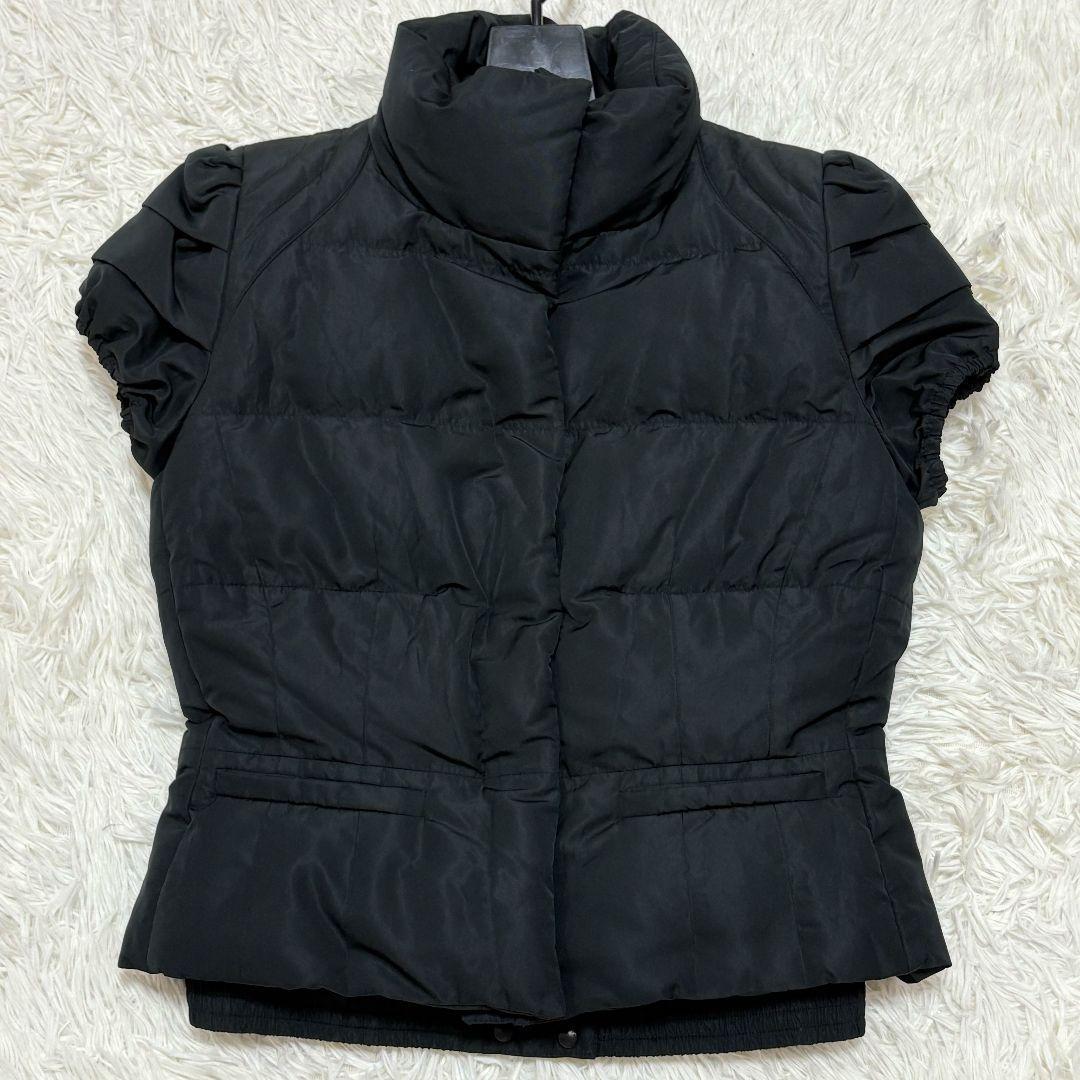 ✨美品✨ L相当 プラダ フレンチスリーブ ダウンベスト 黒 ライダース