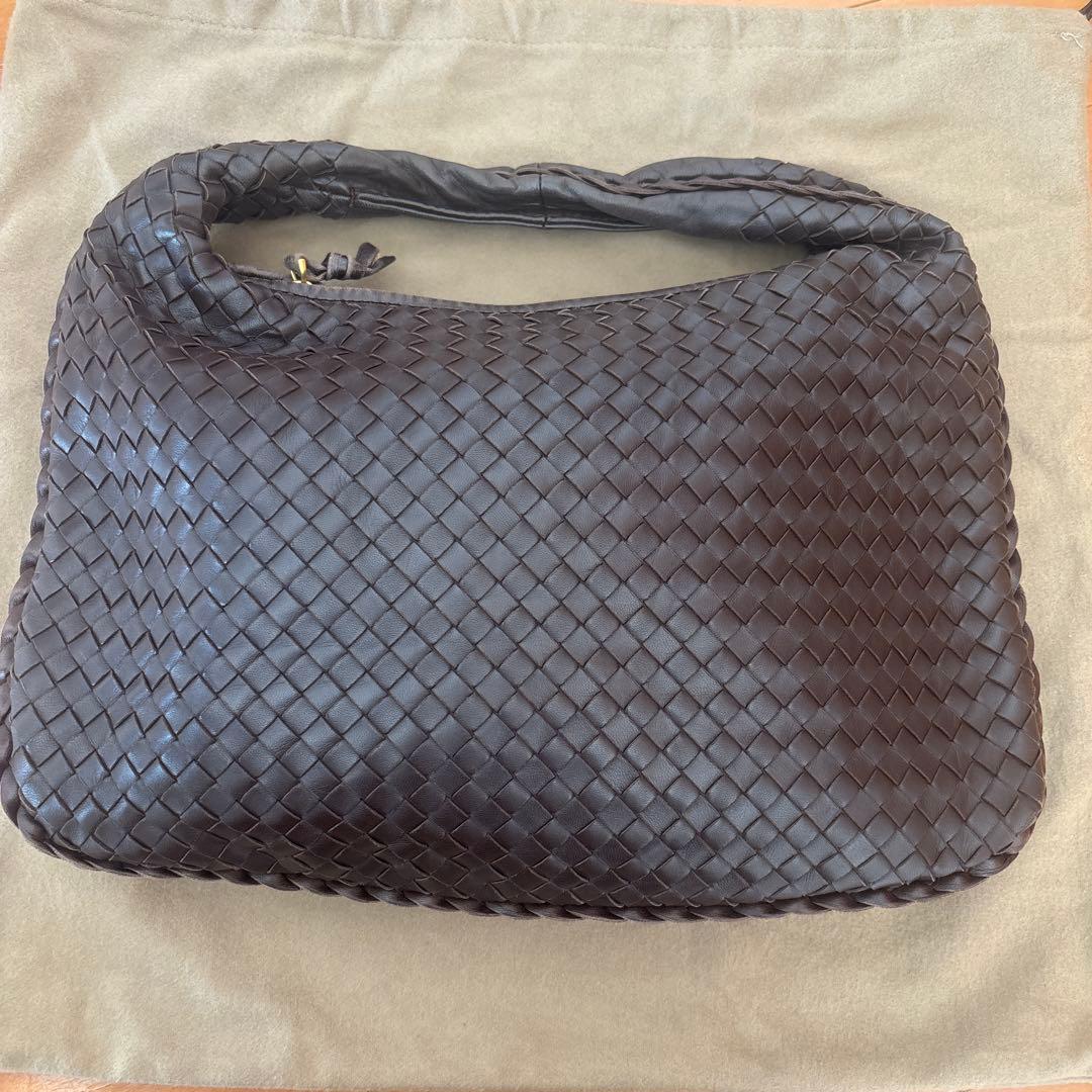 ボッテガヴェネタ　ホーボー　ショルダーバッグ イントレチャート　茶