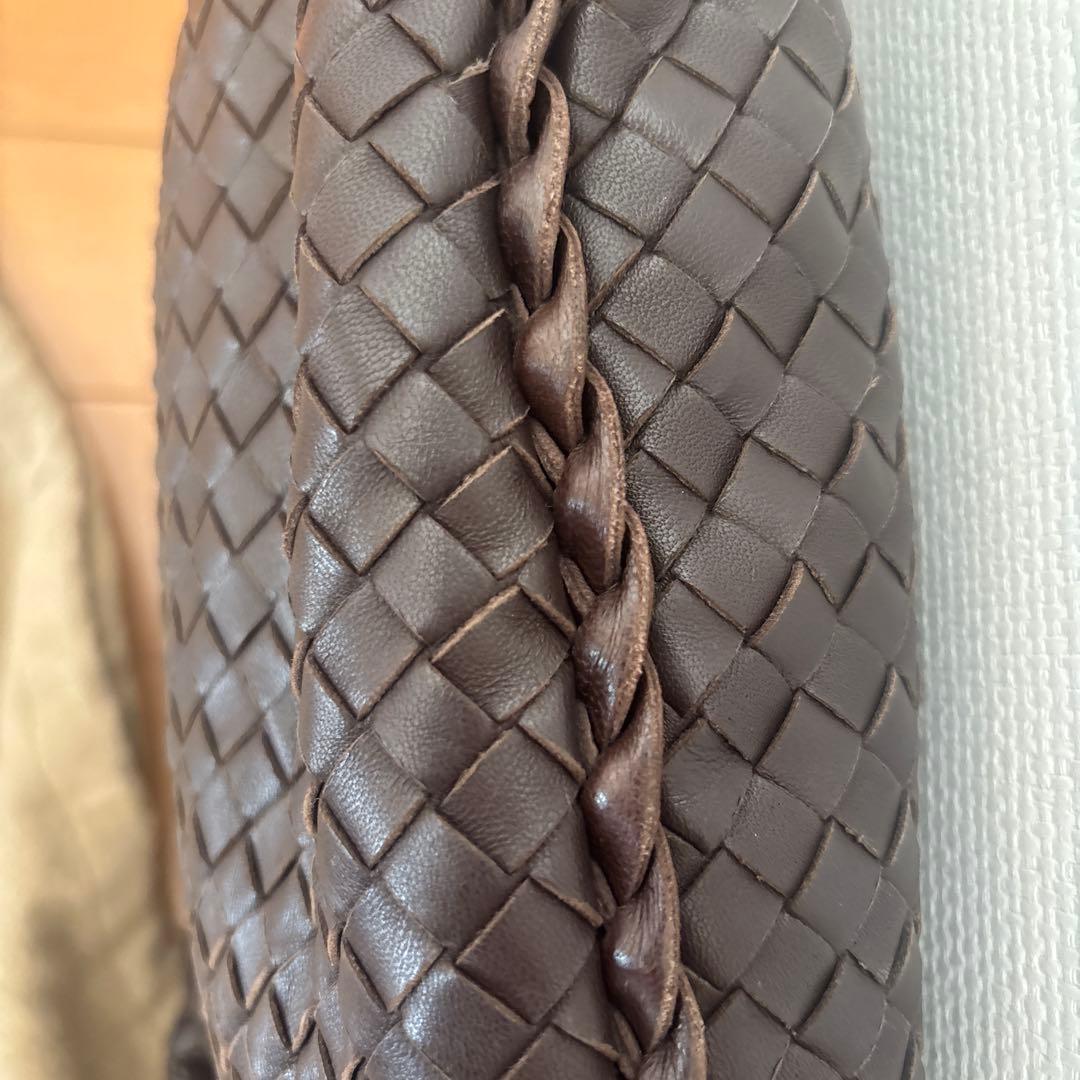 ボッテガヴェネタ　ホーボー　ショルダーバッグ イントレチャート　茶