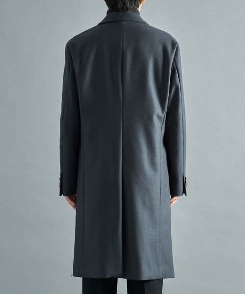 超高級4.5万カシミヤ★タグ付き★STUDIOUS チェスターコート　黒　S