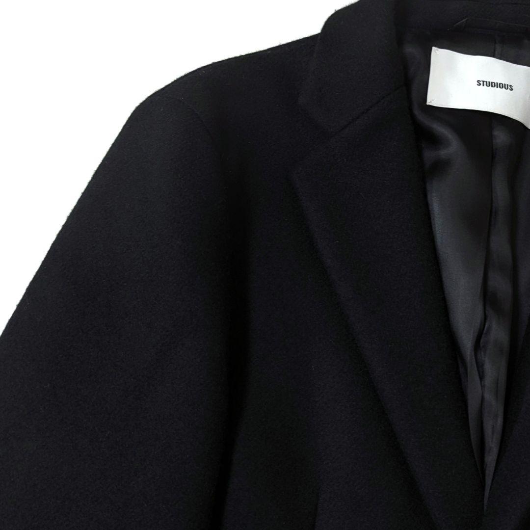 超高級4.5万カシミヤ★タグ付き★STUDIOUS チェスターコート　黒　S