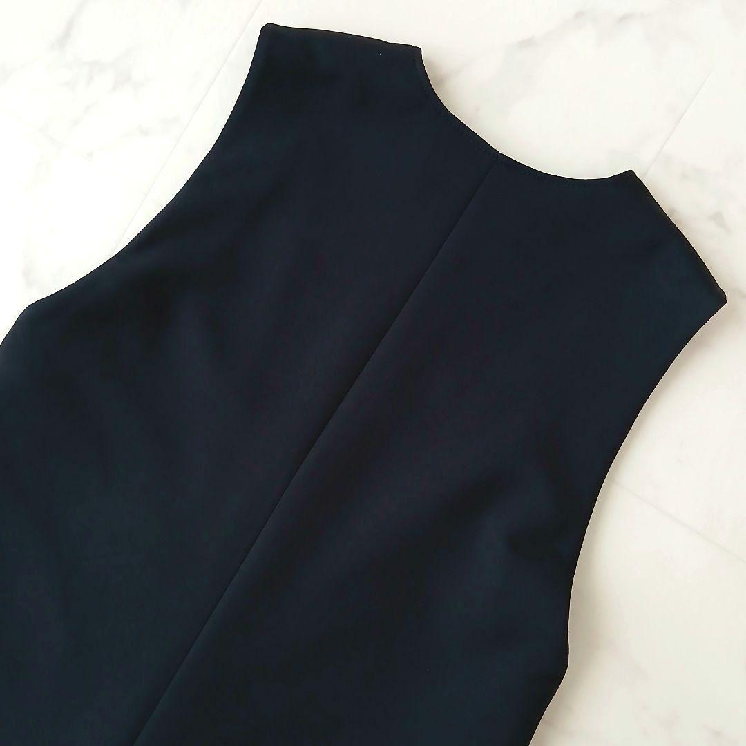 美品 アンタイトル 上質 スラッシュネック ジャンパースカート S ネイビー